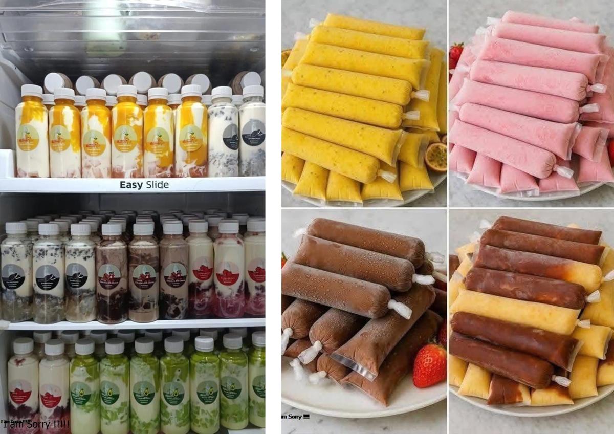 Boissons en bouteilles et préparations en sachets : visualisez les produits et leurs conditionnements.