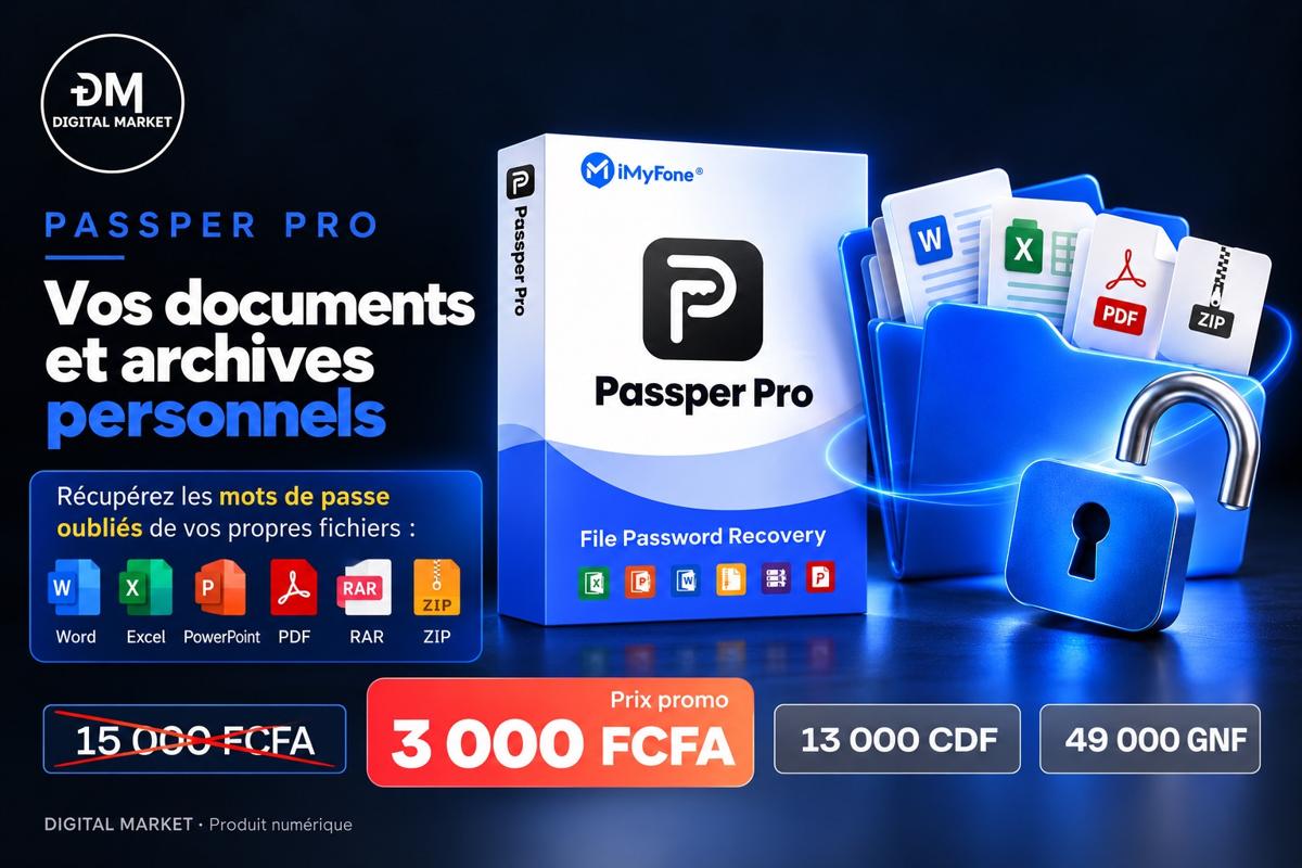 Visuel de présentation 1 : iMyFone Passper Pro pour Windows (licence officielle), avec l'offre et le prix